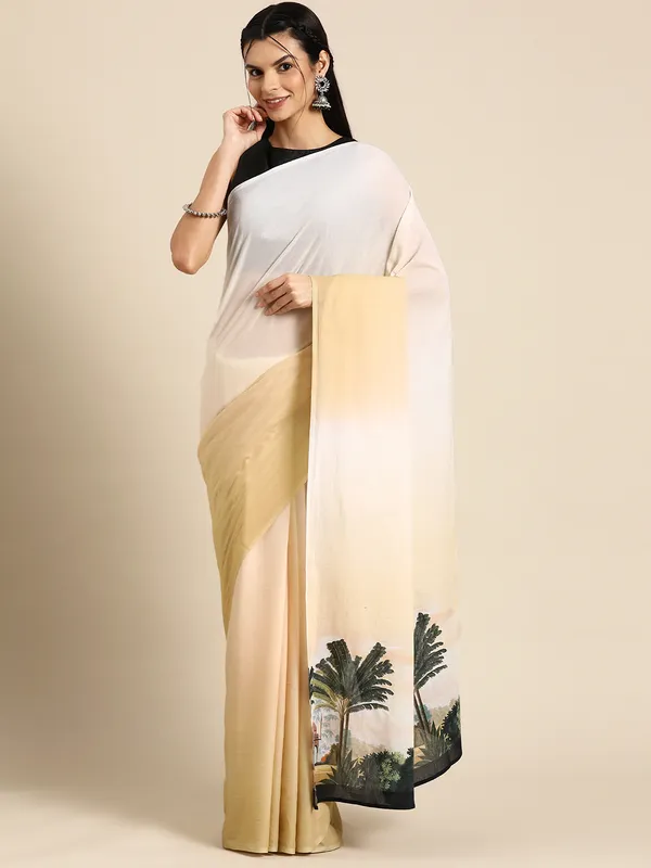 White_Kalamkari_Pure_Cotton_Saree_For_Women