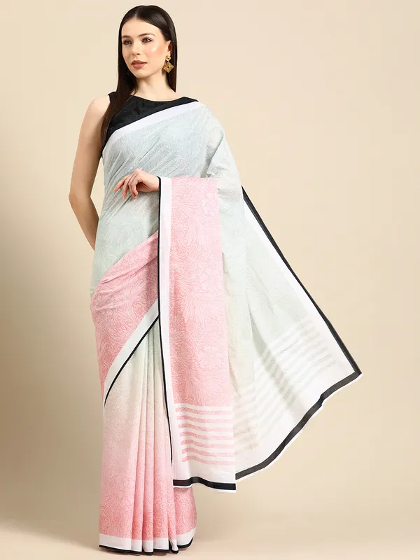 Multicolour_Floral_Printed_Pure_Cotton_Saree_For_Women