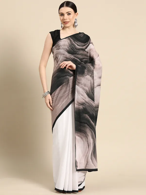 Black_Printed_Pure_Cotton_Half_And_Half_Saree_For_Women