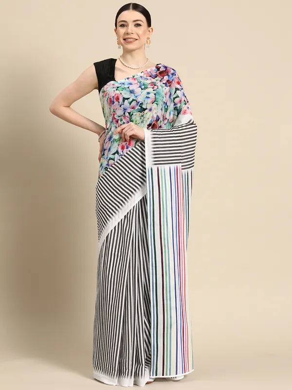 Multicolour_Floral_Pure_Cotton_Saree_For_Women