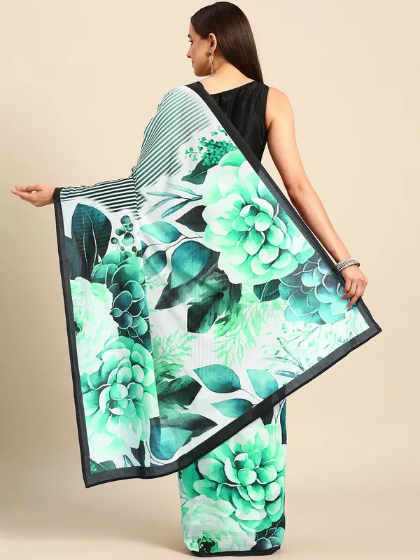 Sea_Green_Women_Pure_Cotton_Printed_Saree_For_Women