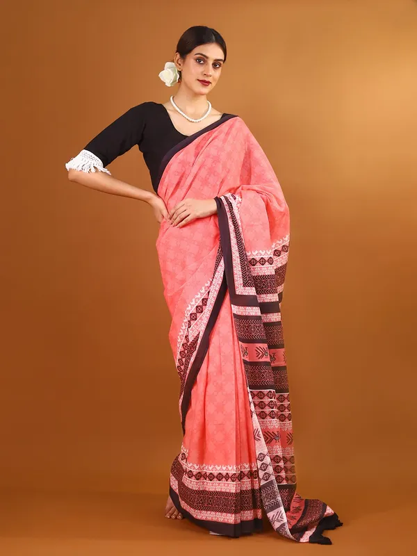 Pink_Ethnic_Moti_Printed_Pure_Cotton_Saree_For_Women