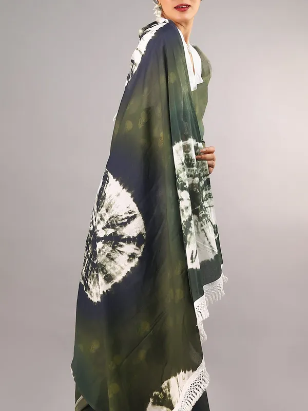 Green_Tie_&_Dye_Pure_Cotton_Saree_For_Women