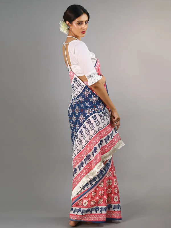 Pink_Ethnic_Moti_Printed_Pure_Cotton_Saree_For_Women