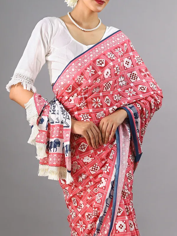 Pink_Ethnic_Moti_Printed_Pure_Cotton_Saree_For_Women