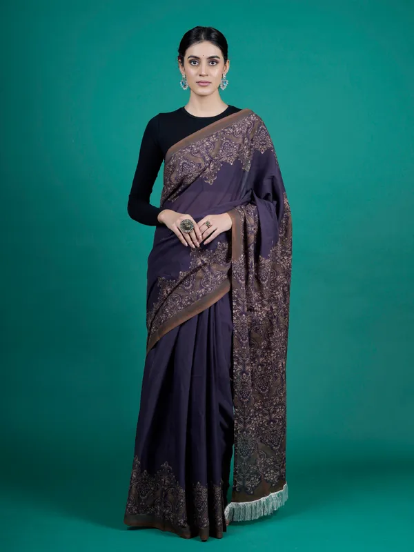 Lavender_Floral_Printed_Pure_Cotton_Saree_For_Women