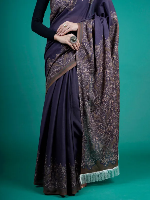 Lavender_Floral_Printed_Pure_Cotton_Saree_For_Women