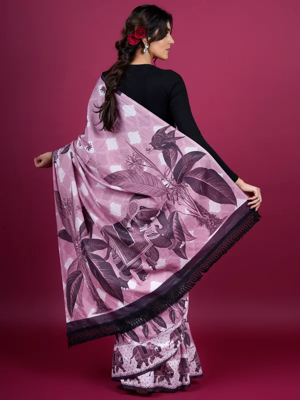 Lavender_Floral_Printed_Tassels_Embellishment_Pure_Cotton_Saree_For_Women