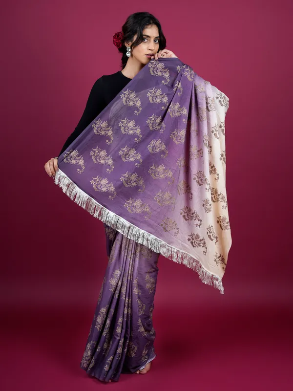 Purple_Floral_Woven_Design_Pure_Cotton_Saree_For_Women