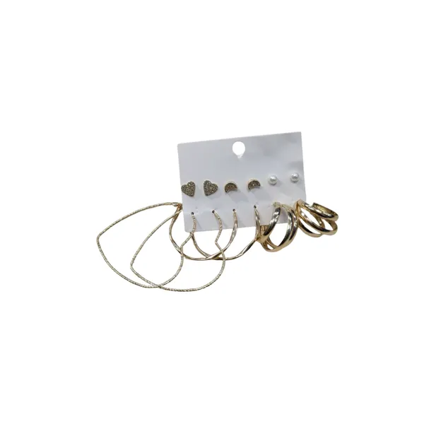 Stylish_Multi-Pair_Earring_Set_-_6_Pairs_(Gold_And_Silver_Tones)