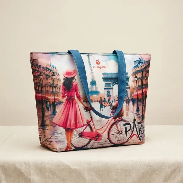 Airport_Blue_Paris_Tote_Bag_For_Women_