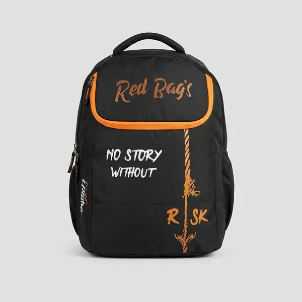 Black_with_Orange_Polyester_Backpack_For_Unisex