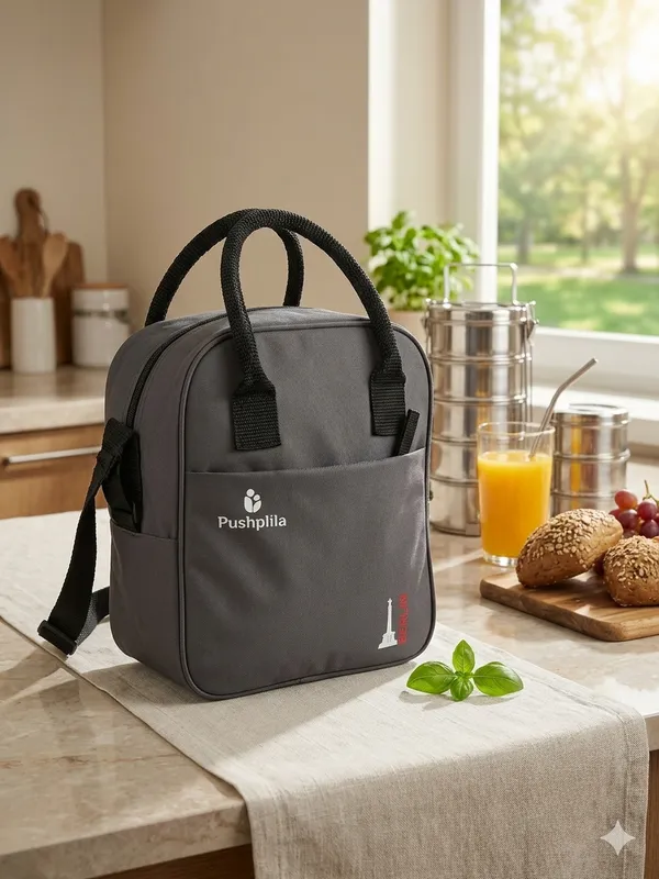 Grey__Polyester_Tiffin__Lunch_Bag_For_Unisex