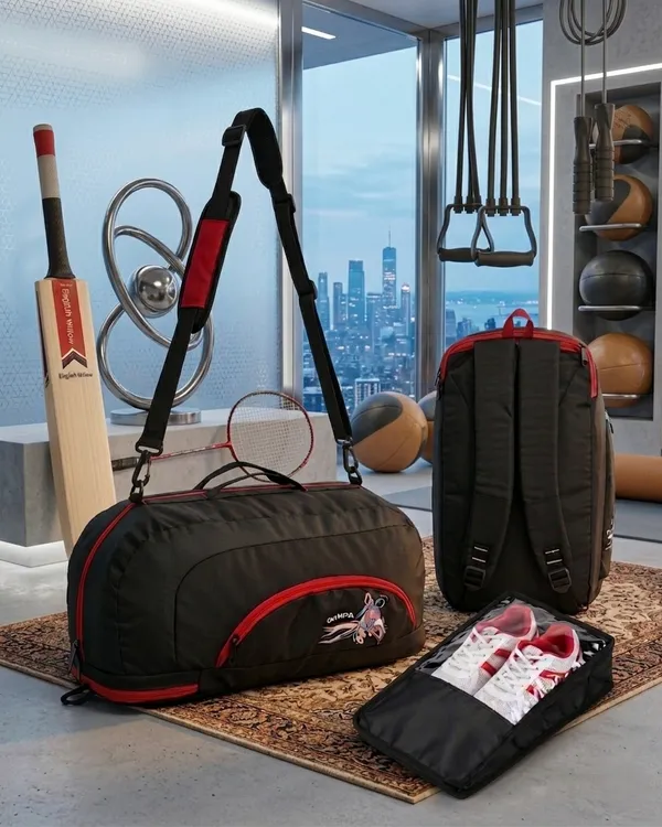 Black_and_Red_Polyester_Duffel__Sport_Bag_For_Unisex