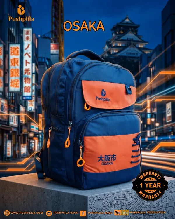 orange_and_black_Polyester_Travel_Backpack_For_Unisex