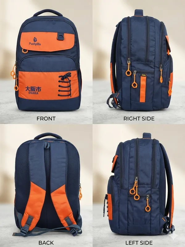 orange_and_black_Polyester_Travel_Backpack_For_Unisex