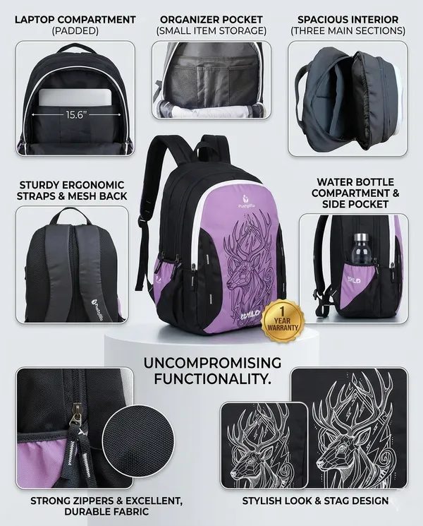 Lavender__Wild_(Deer_)Backpack_For_Unisex_