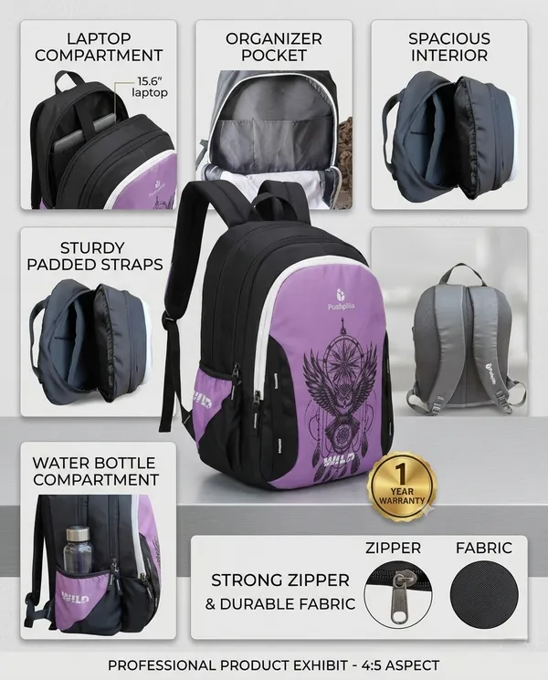 Lavender__Wild_(owl_)Backpack_For_Unisex_