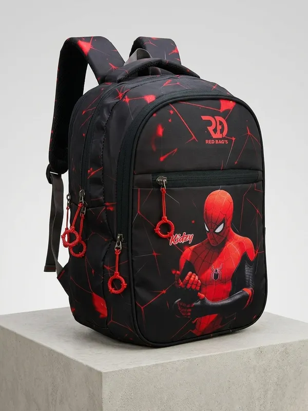 Red__Kidzy_(Spiderman)_School_Bag_For_Boys_Class_1_To_5