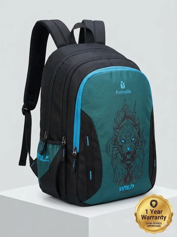 Teal_Blue_Wild_(Panther_)Backpack_For_Unisex_