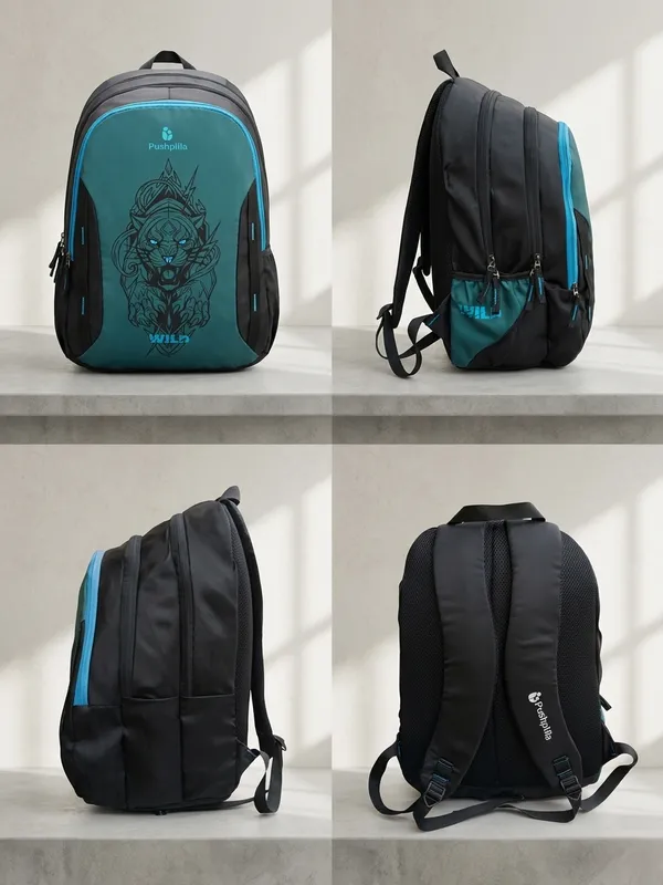 Teal_Blue_Wild_(Panther_)Backpack_For_Unisex_