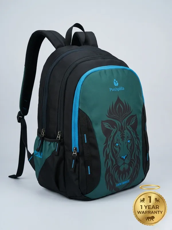 Teal_Blue_Wild_(_Loin_)Backpack_For_Unisex_