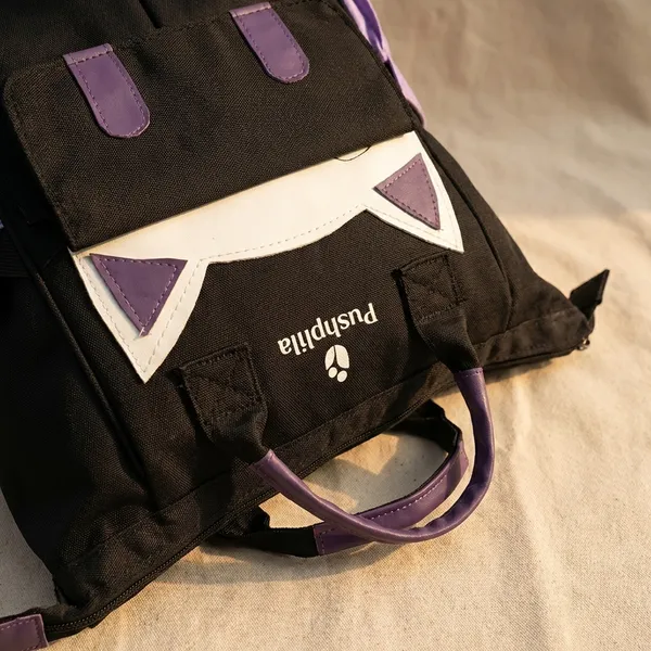 Black_with_Purple_Polyester_Tote_Bag_For_Women
