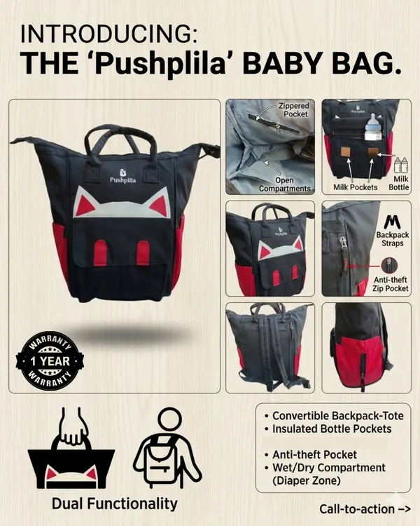 Black_&_Red__Baby_Bag_Polyester_Tote_Bag_For_Women