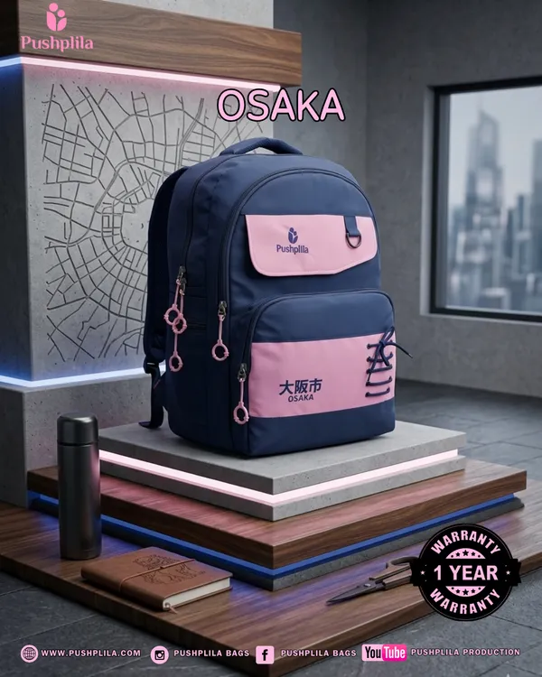 peach_and_black_Polyester_School_Backpack_For_Unisex