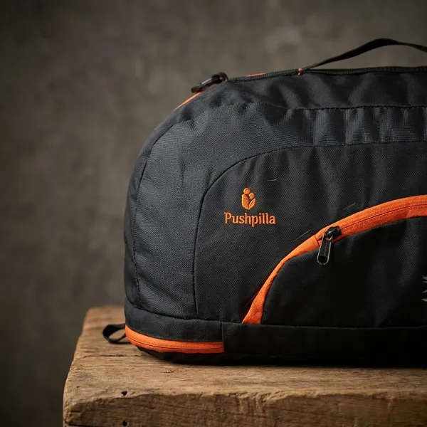 Black_and_Orange_Polyester_Duffel__Sport_Bag_For_Unisex