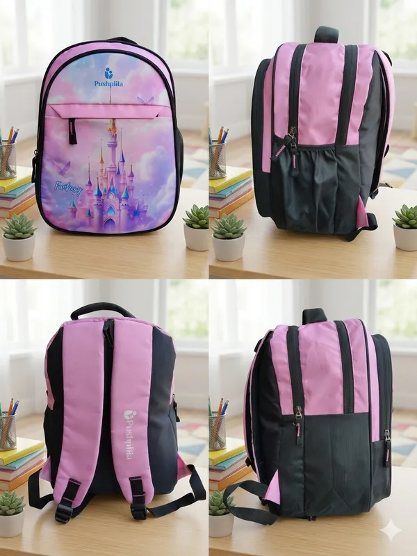 Pink_School_Bag_For_Girl_(1_To__5_Classes_)_Polyester_