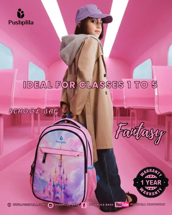 Pink_School_Bag_For_Girl_(1_To__5_Classes_)_Polyester_