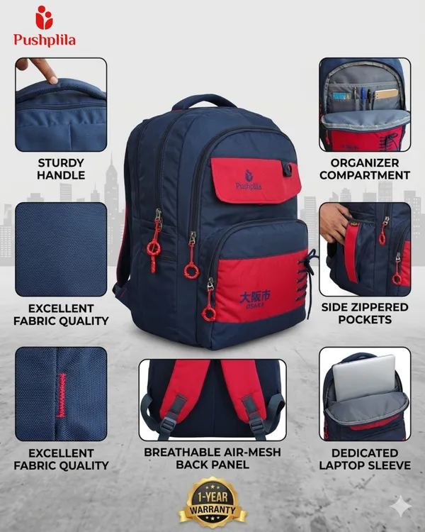 Black_and_Red_Polyester_Casual_Backpack_For_Unisex