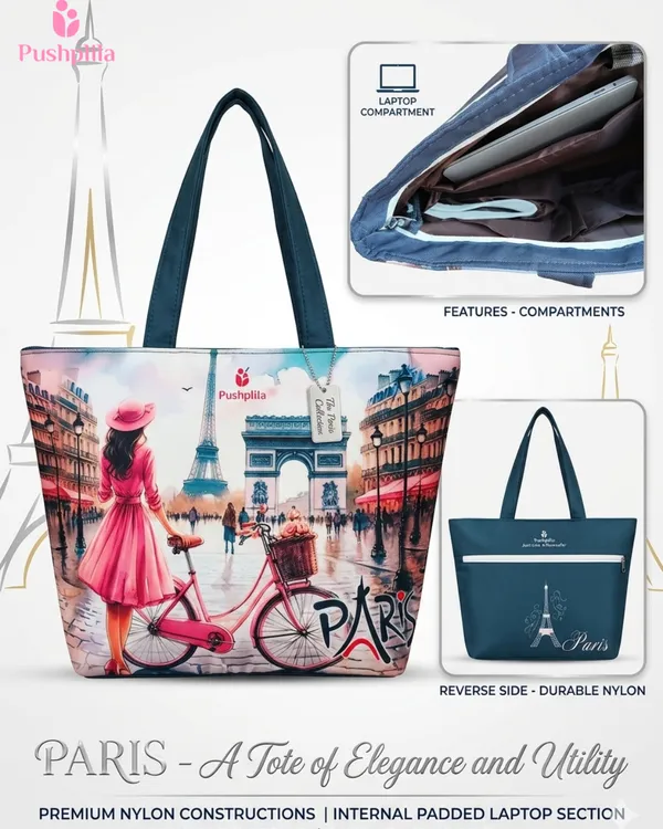 Airport_Blue_Paris_Tote_Bag_For_Women_