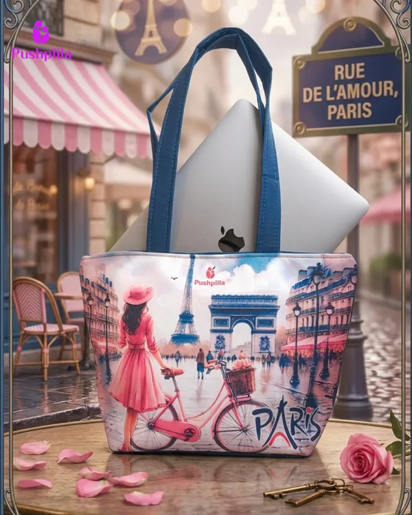 Airport_Blue_Paris_Tote_Bag_For_Women_