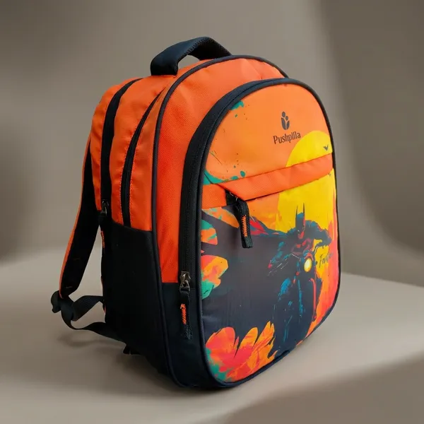 Orange_and_Black__Backpack_For_Kids_(_1st_To_5th_Class_)