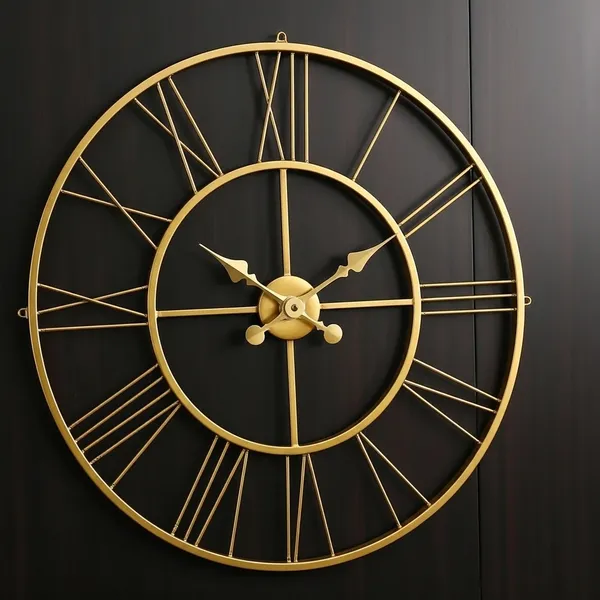 Antique_Gold_Metal_Roman_Numeral_Wall_Clock_for_Living_Room,_Large_Vintage_Round_Decorative_Wall_Clock,_Silent_Non-Ticking_Designer_Clock_for_Home,_Bedroom,_Hall_&_Office_Décor