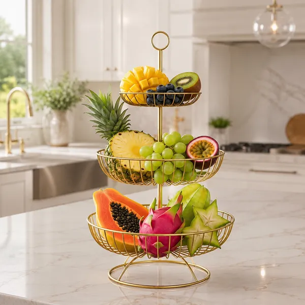 3_Tier_Metal_Fruit_and_Vegetable_Basket_for_Kitchen,_Gold_Round_Storage_Basket_Stand_for_Fruits,_Vegetables,_Snacks,_Countertop_Organizer_for_Dining_Table_&_Home_Décor