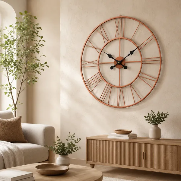 Rose_Gold_Metal_Roman_Numeral_Wall_Clock_for_Living_Room,_Large_Vintage_Round_Decorative_Wall_Clock,_Silent_Non-Ticking_Designer_Clock_for_Home,_Bedroom,_Hall_&_Office_Décor