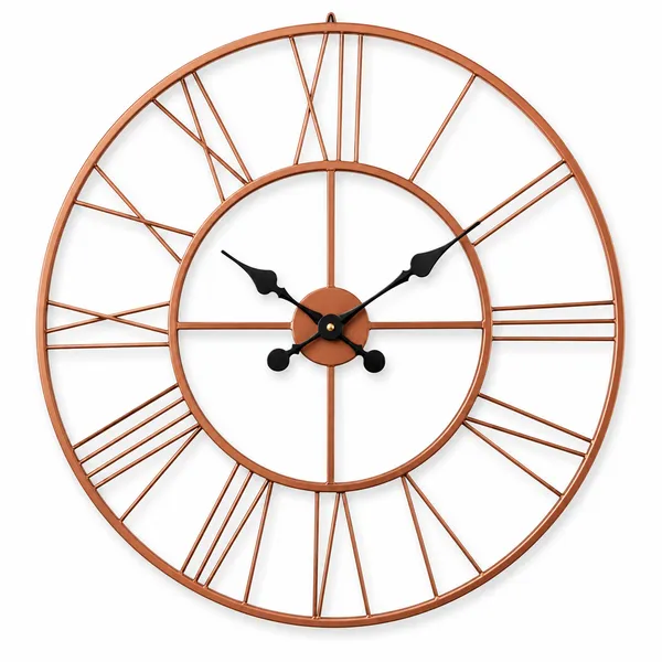 Rose_Gold_Metal_Roman_Numeral_Wall_Clock_for_Living_Room,_Large_Vintage_Round_Decorative_Wall_Clock,_Silent_Non-Ticking_Designer_Clock_for_Home,_Bedroom,_Hall_&_Office_Décor