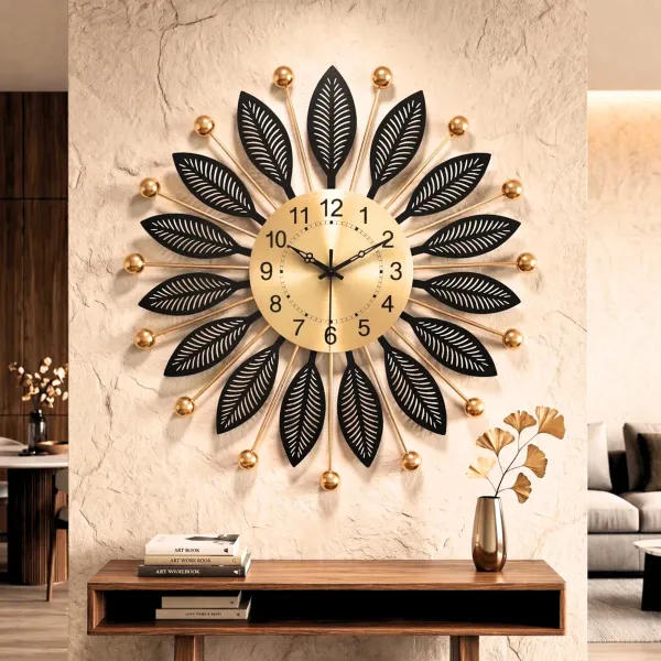 Luxury_Black_&_Gold_Metal_Leaf_Wall_Clock_–_Modern_Decorative_Silent_Wall_Clock_for_Living_Room_&_Bedroom