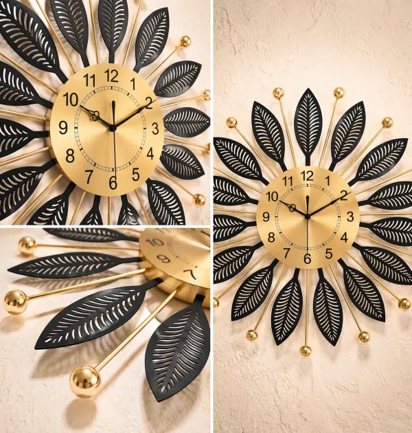 Luxury_Black_&_Gold_Metal_Leaf_Wall_Clock_–_Modern_Decorative_Silent_Wall_Clock_for_Living_Room_&_Bedroom