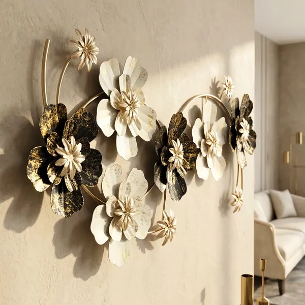 Silver_And_Gold_Silver_Andfloral_Metal_Wall_Art_Decoration