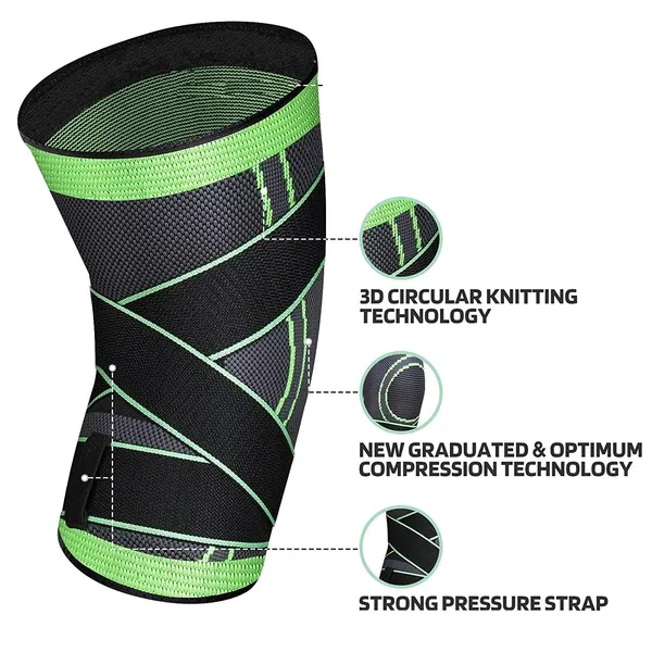 Leosportz_Pack_Of_1_Knee_Sleeve_Compression_Fit_Support_For_Joint_Pain_And_Arthritis_Relief_Improved_Circulation_Compression_Wear_Anywhere_Single_Green