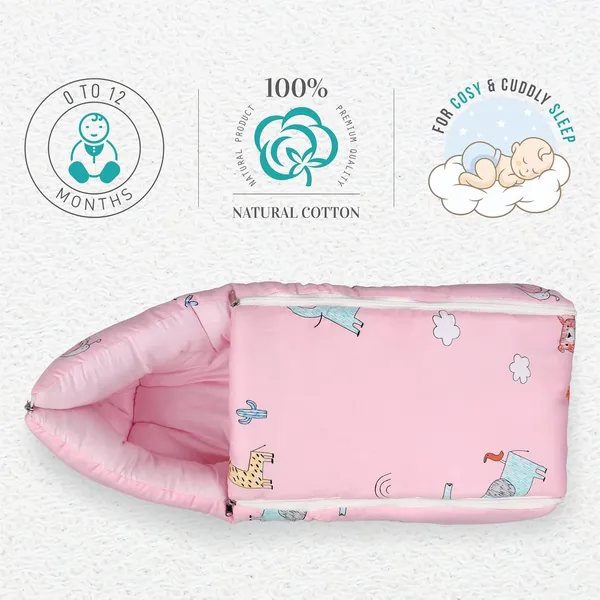 R_For_Rabbit_Snuggy_Baby_Sleeping_Bag_Carry_Nest_100_Cotton_Holding_Bedding_Set_For_New_Born_Babies_Portable_Travel_Friendly_3_In_1_Convertible_Set_Of_Infants_Upto_12_Month_75x48_Cm_Blush_Pink