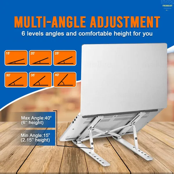 Freshdcart_Fdc287_Foldable_Laptop_Stand_Aluminum_Laptop_Stand_With_Multiangle_Adjustable_Stand_For_Notebook_Macbook_Tablet_Tray_Desk_Table_Book_Laptop_Pack_Of_1