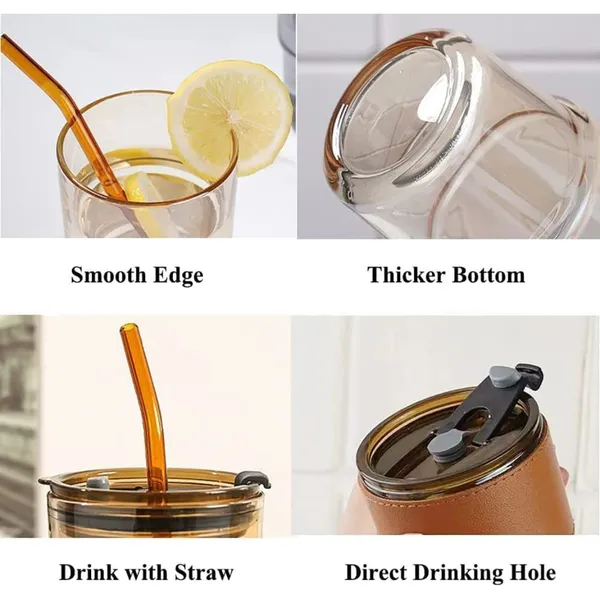 Karomouj_Kma384_Trendy_Leather_Sleeve_Glass_Cup_With_2_In_1_Lid_And_Straw_Best_For_Hot_Cold_Beverages_Tea_Coffee_Fruits_Juice_Ideal_Travel_Mug_Pack_Of_1_Multicolor