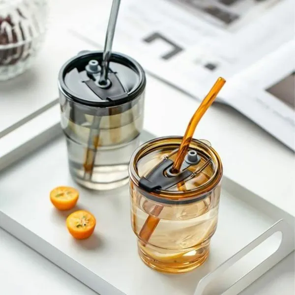 Karomouj_Kma384_Trendy_Leather_Sleeve_Glass_Cup_With_2_In_1_Lid_And_Straw_Best_For_Hot_Cold_Beverages_Tea_Coffee_Fruits_Juice_Ideal_Travel_Mug_Pack_Of_1_Multicolor
