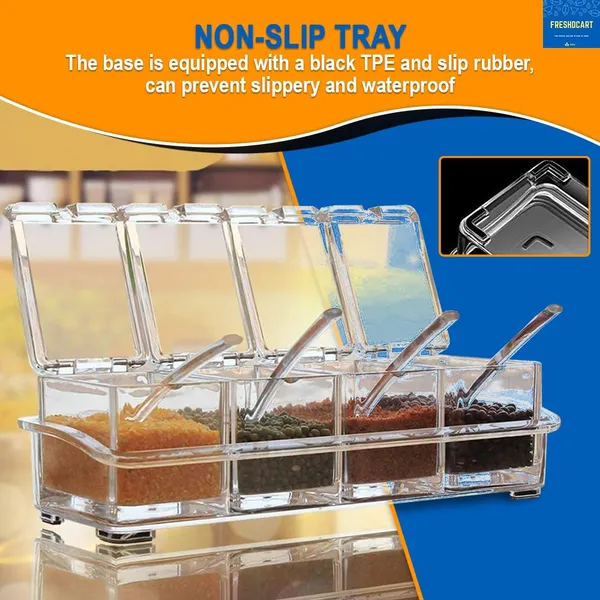 Freshdcart_Fdca389_Masala_Container_Acrylic_4_Grid_Transparent_Masala_Dabba_Spice_Box_With_Serving_Spoons_For_Masala_Salt_Pepper_Storage_1_Pc_Beige