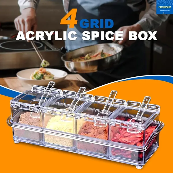 Freshdcart_Fdca389_Masala_Container_Acrylic_4_Grid_Transparent_Masala_Dabba_Spice_Box_With_Serving_Spoons_For_Masala_Salt_Pepper_Storage_1_Pc_Beige
